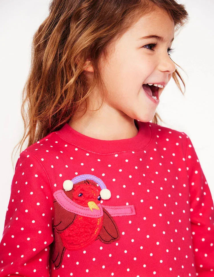 Sweatshirt Appliqué Dress