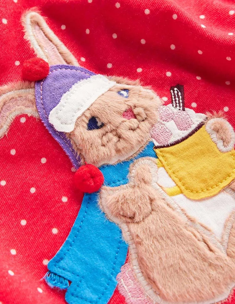 Sweatshirt Appliqué Dress