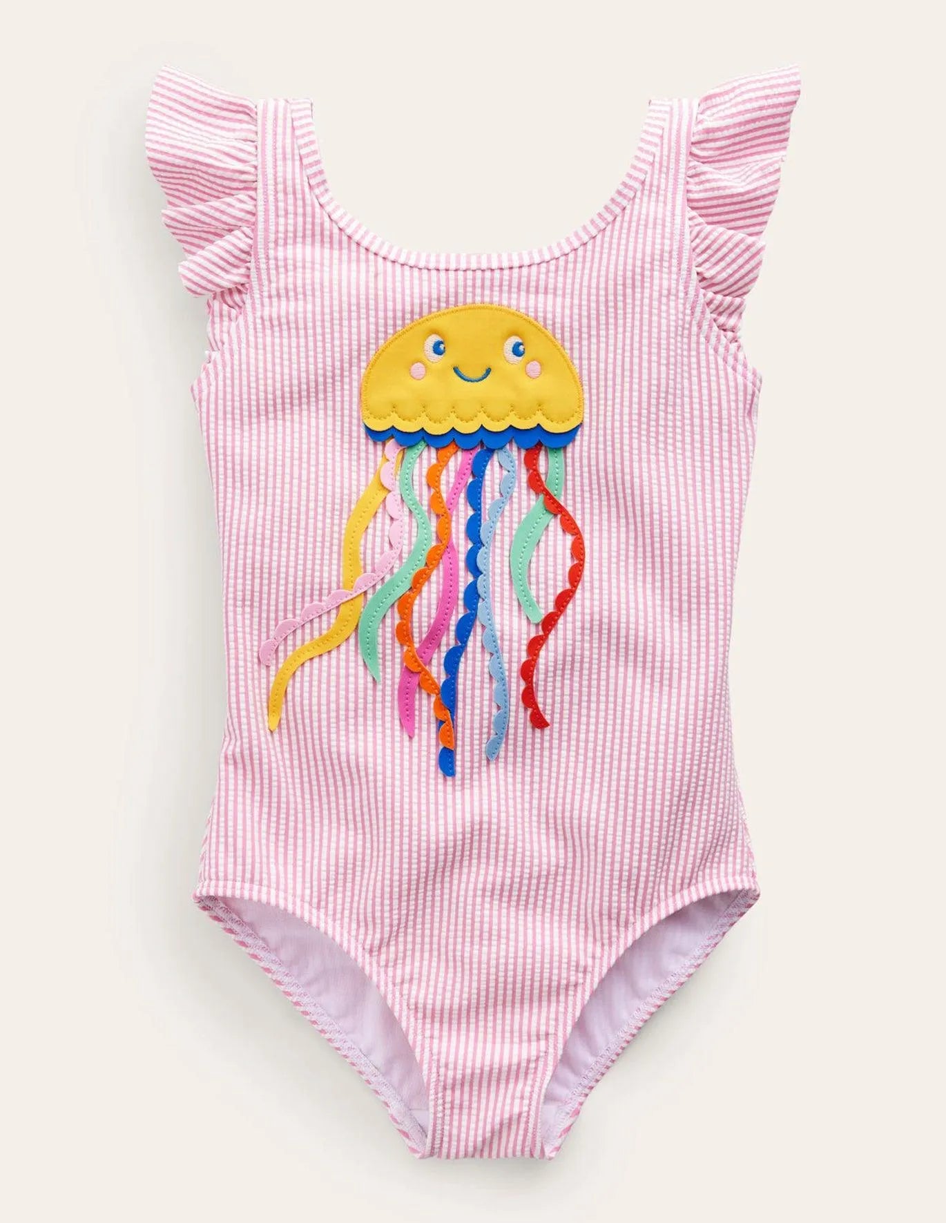 Jellyfish Appliqué Logo Flutter Sleeve Swimsuit - Mini Taylor