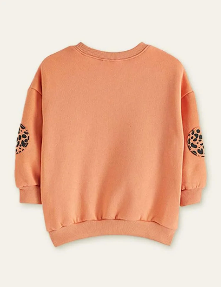 Leopard Appliqué Sweatshirt + Zoo Printed Leggings - Mini Taylor