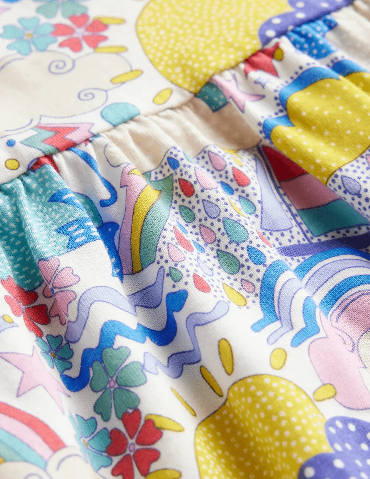 Cartoon Clouds Printed Dress - Mini Taylor