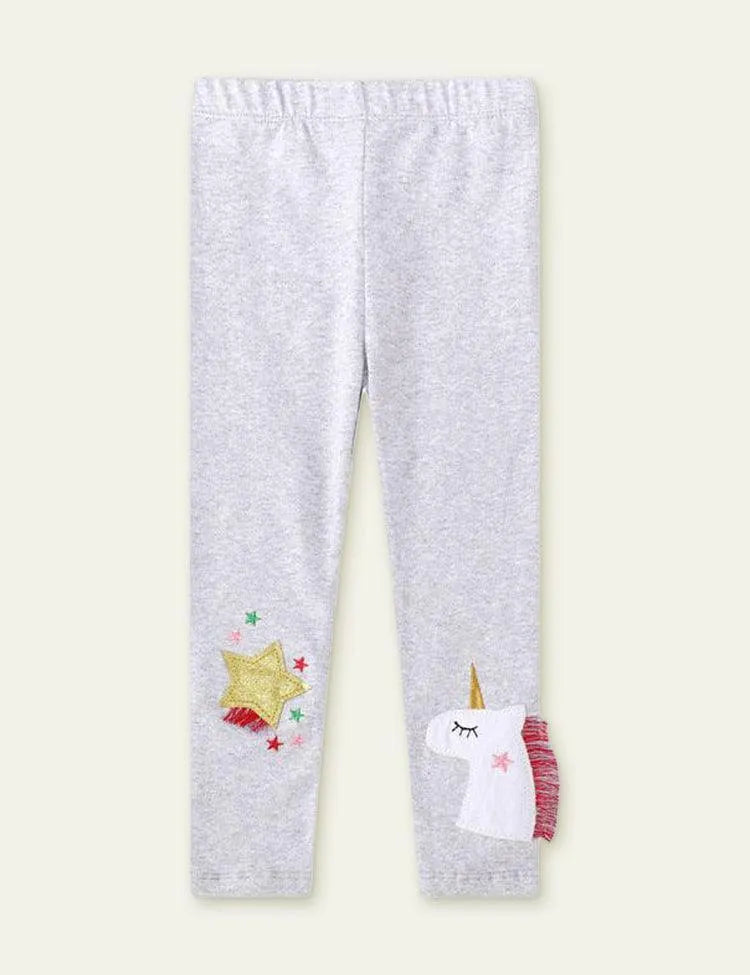 Unicorn Appliqué Tassel Leggings - Mini Taylor