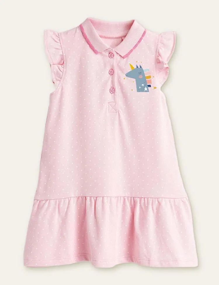 Unicorn Polka Dot Printed Dress - Mini Taylor