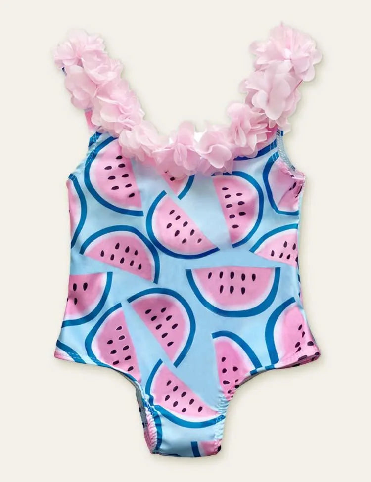 Watermelon Printed Flower Swimsuit - Mini Taylor