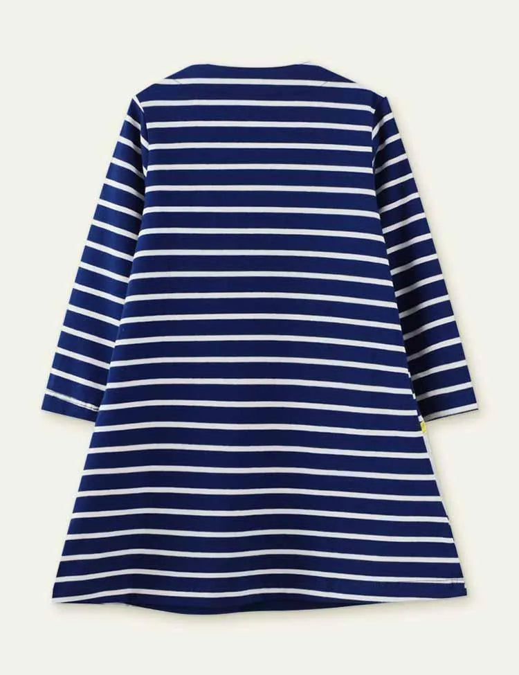 Zebra Appliqué Long Sleeve Dress - Mini Taylor