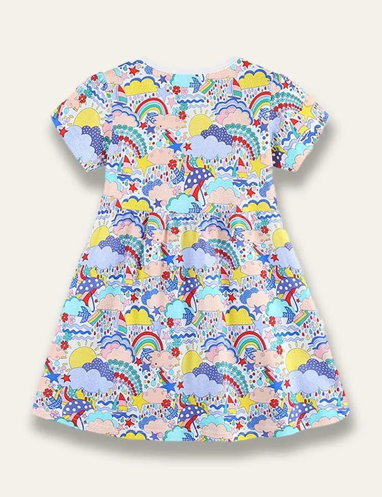 Cartoon Weather Print Dress - Mini Taylor