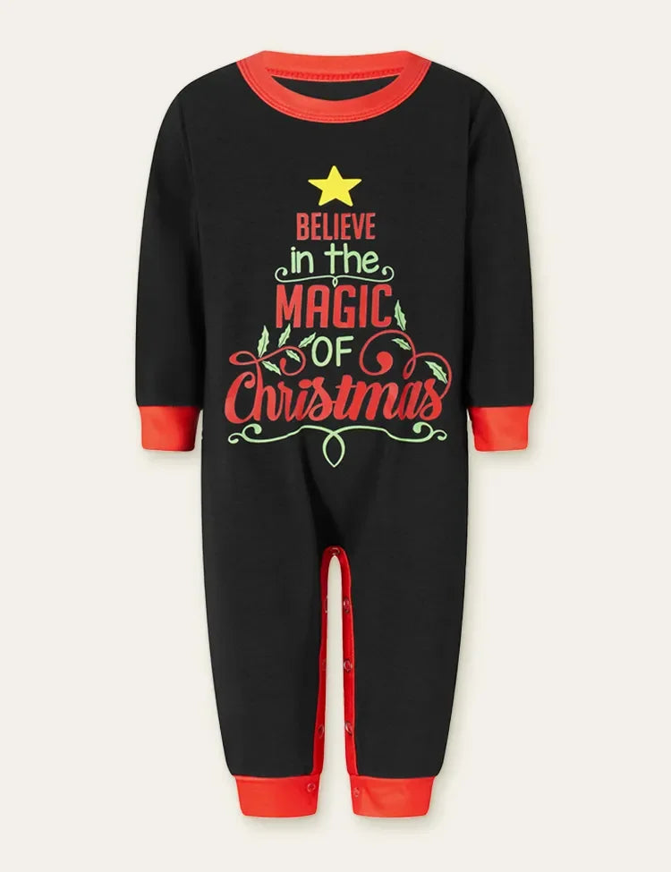 Halloween Christmas Tree Letter Printed Family Matching Pajamas