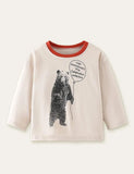 Balloon and Bear Printed Long-Sleeved T-shirt - Mini Taylor