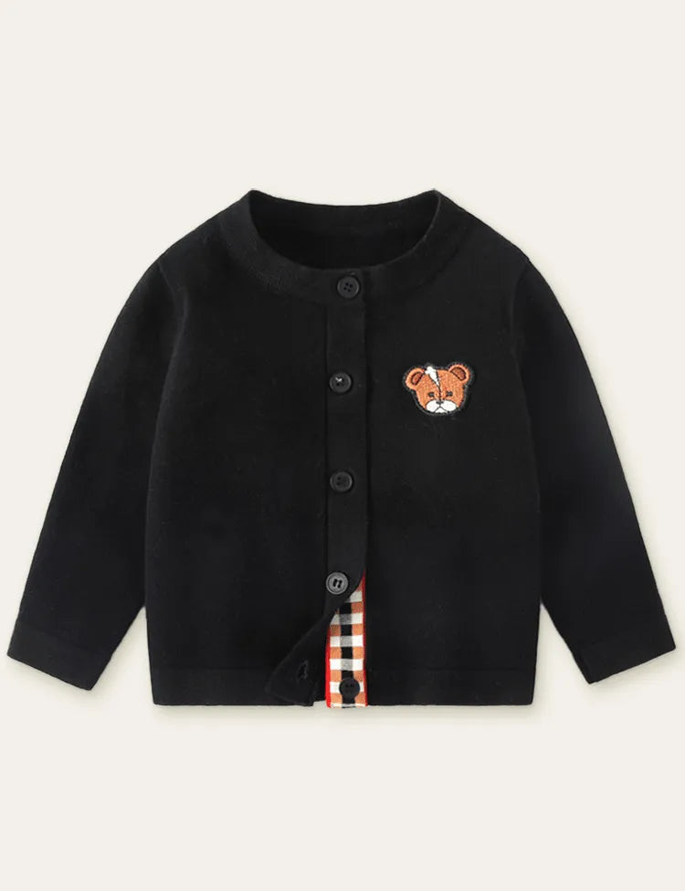Bear Embroidery Sweater Cardigan - Mini Taylor
