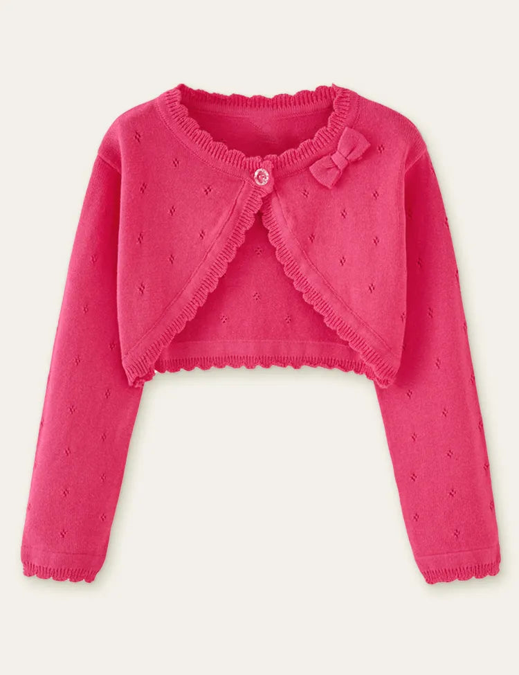 Bow Hollow out Sweater Cardigan - Mini Taylor