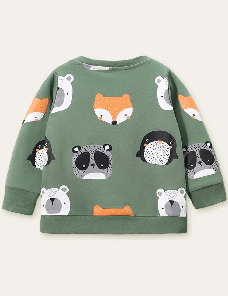 Cartoon Animal Printed Sweatshirt - Mini Taylor