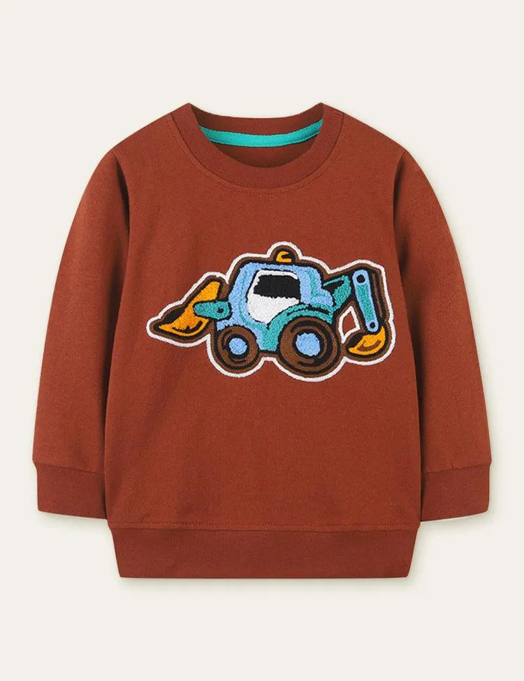 Cartoon Excavator Sweatshirt - Mini Taylor
