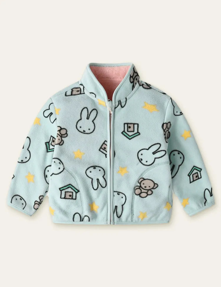 Cartoon Printed Fleece Jacket - Mini Taylor