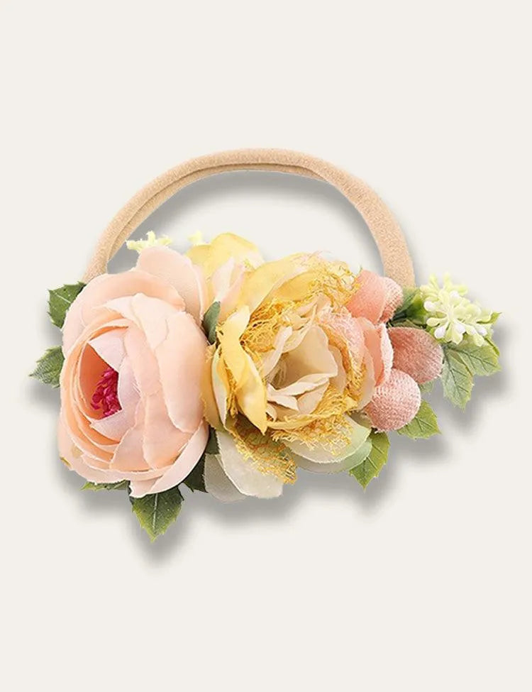 Colorful Simulated Flower Elastic Headband - Mini Taylor