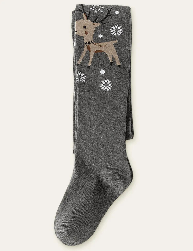 Cute Elk Knitted Printed Leggings - Mini Taylor