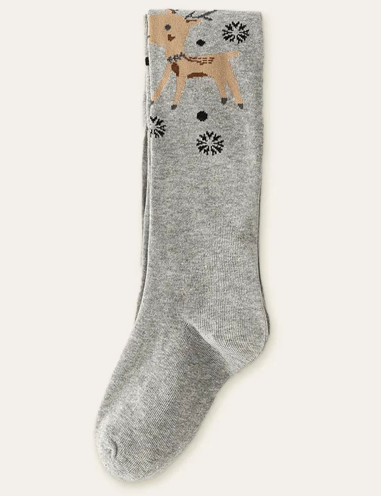 Cute Elk Knitted Printed Leggings - Mini Taylor