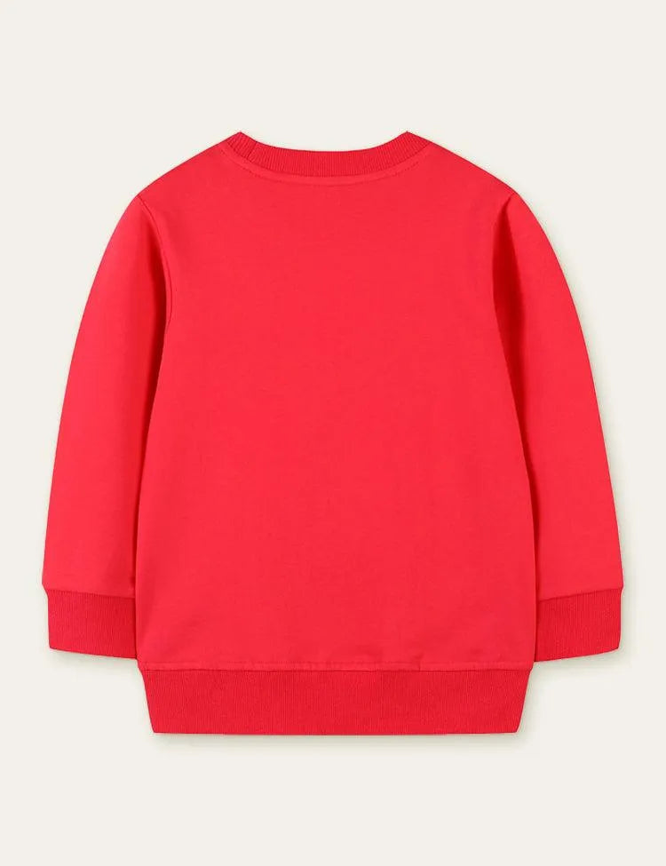 Elk Appliqué Embroidered Sweatshirt - Mini Taylor