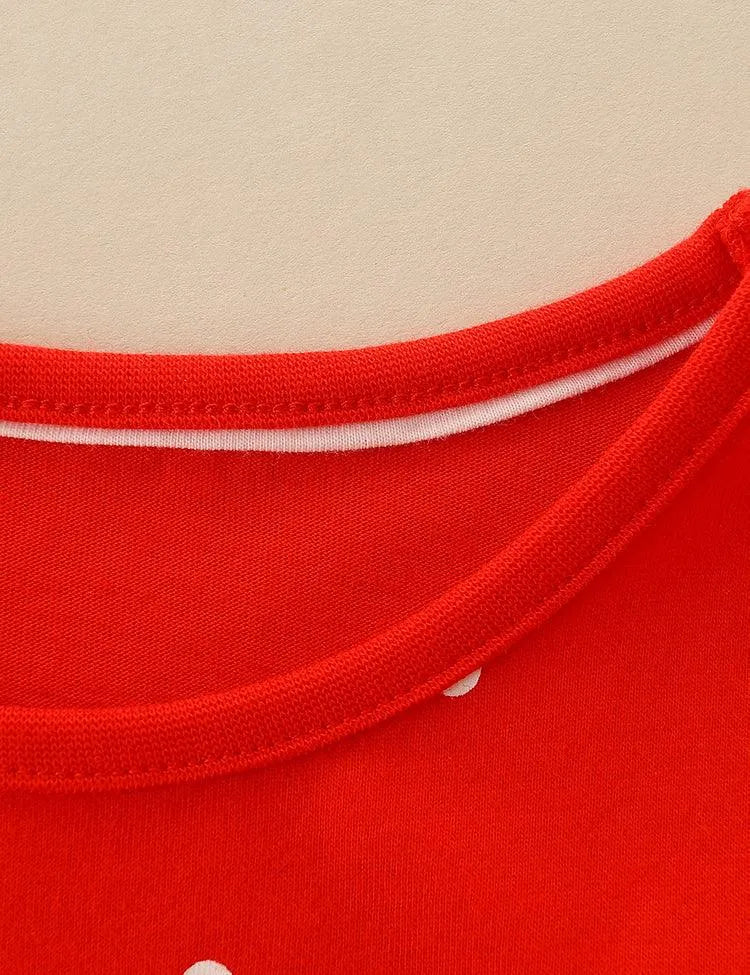 Elk Appliqué Polka Dot Long Sleeve Dress - Mini Taylor