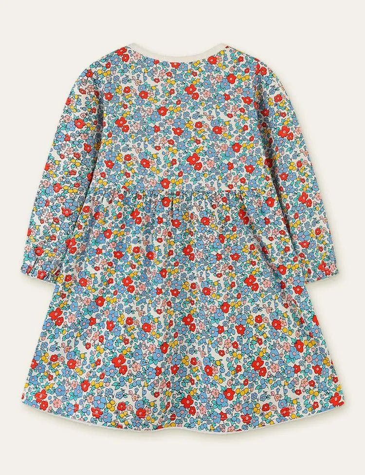 Floral Printed Long Sleeve Dress - Mini Taylor
