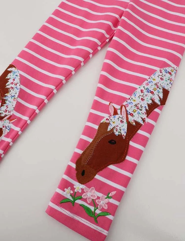 Horse Appliqué Leggings - Mini Taylor