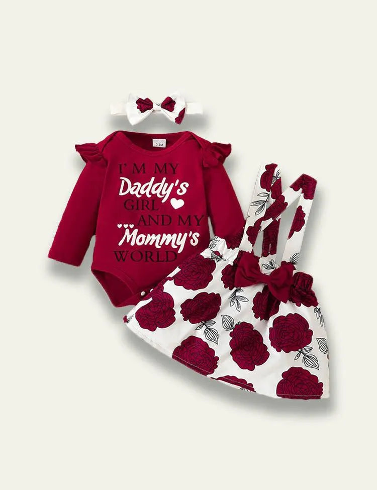 Long Sleeve Romper+Plant Fox Printed Bow Strap Dress - Mini Taylor