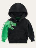 One-Armed Dinosaur Printed Zip Sweatshirt - Mini Taylor