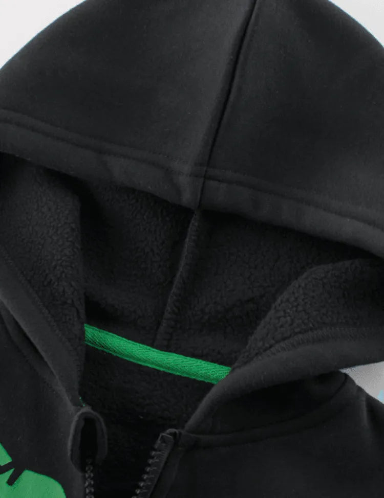 One-Armed Dinosaur Printed Zip Sweatshirt - Mini Taylor