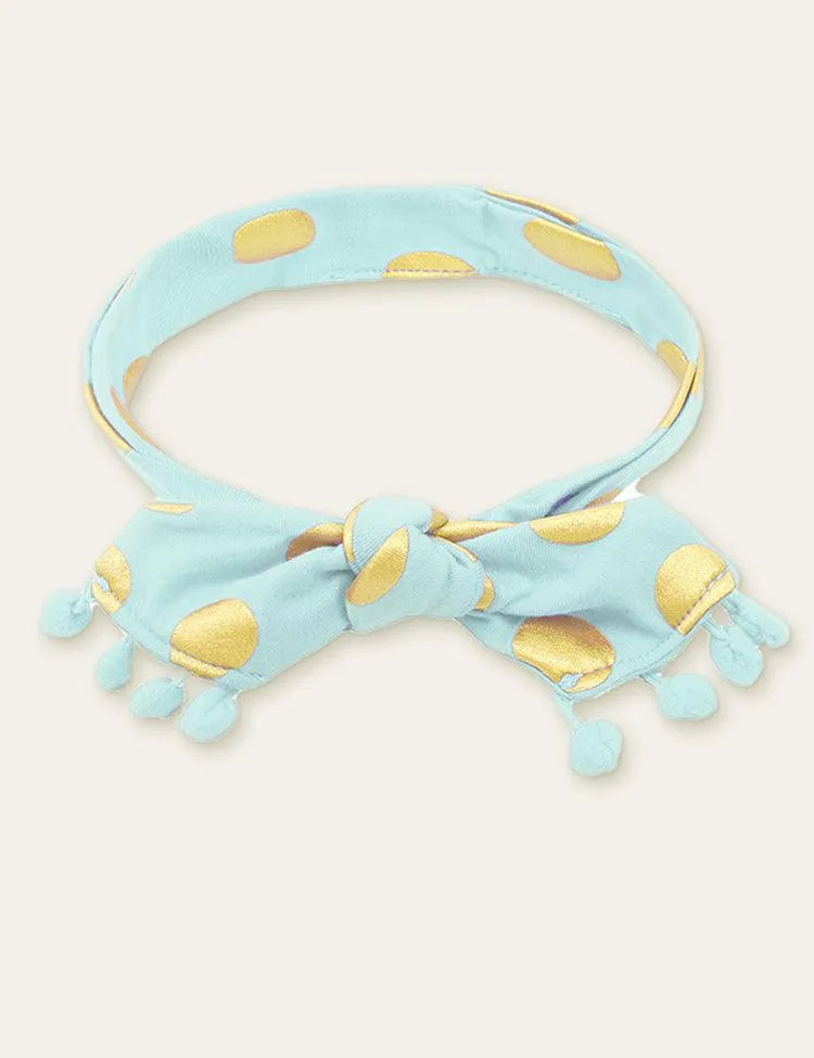 Polka Dot Printed Fur Ball Baby Hair Band - Mini Taylor