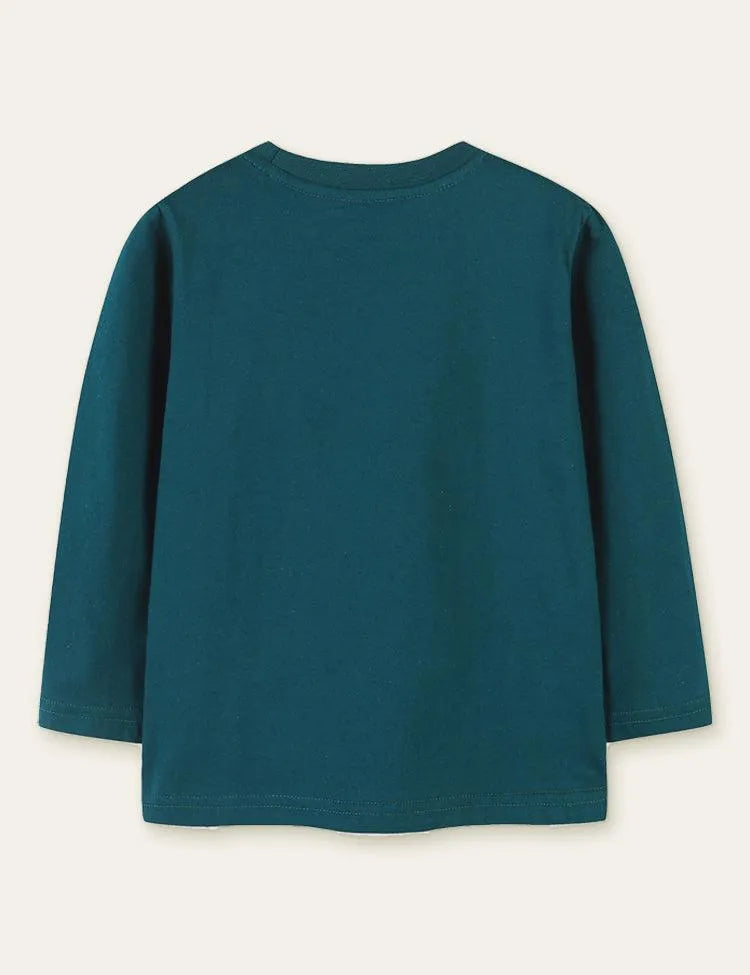 Rainbow Elk Printed Long Sleeve T-shirt - Mini Taylor