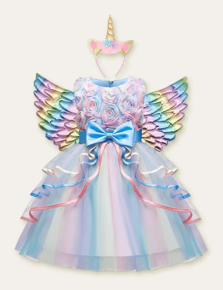 Rose Dream Mesh Party Dress + Unicorn Wings - Mini Taylor