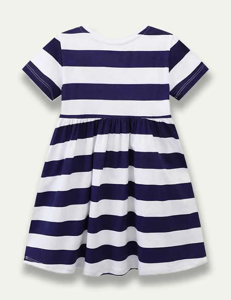 Stripe Flower Sequined Embroidered Dress - Mini Taylor