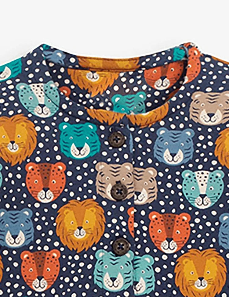 Tiger Printed Long Sleeve Dress - Mini Taylor