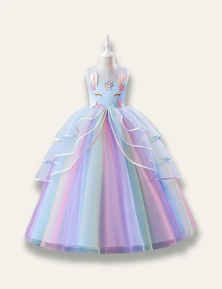 Unicorn Rainbow Tulle Princess Party Dress - Mini Taylor
