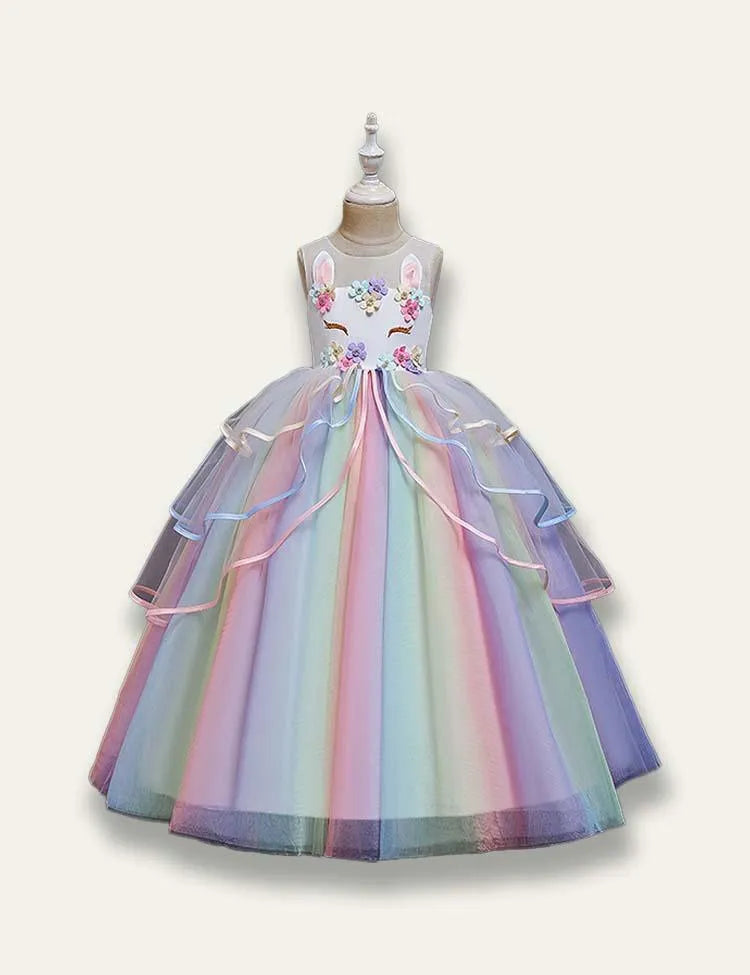 Unicorn Rainbow Tulle Princess Party Dress - Mini Taylor