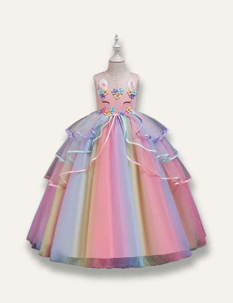 Unicorn Rainbow Tulle Princess Party Dress - Mini Taylor