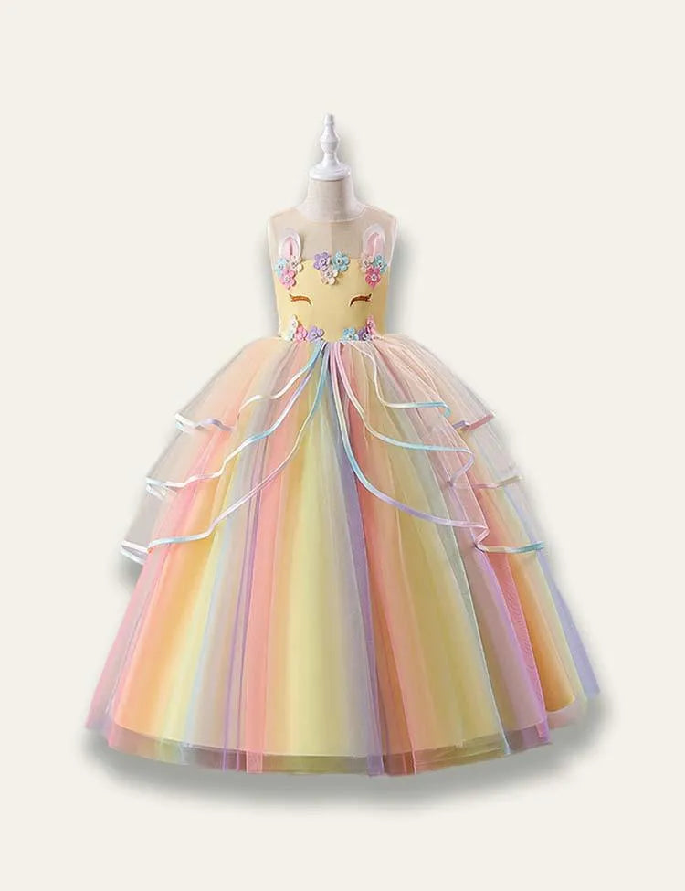 Unicorn Rainbow Tulle Princess Party Dress - Mini Taylor
