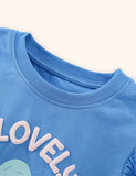 Letter Flower Printed T-shirt Set