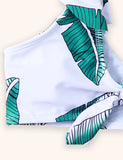 Leaf Printed Split Swimsuit Set