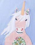 Cartoon Unicorn Applique Dress