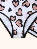 Heart Printed Swimsuit Set
