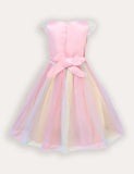Unicorn Flower Applique Tulle Party Dress