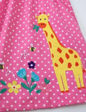 Flower Giraffe Appliqué Dotted Dress