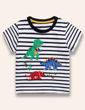 Multi Dinosaur Appliqué T-Shirt