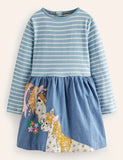 Pony Appliqué Striped Dress