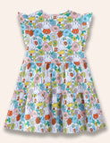 Little Floral Rabbit Printed Dress