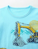 Cartoon Excavator Printed T-Shirt - Mini Taylor