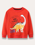 Cartoon Dinosaur Printed Sweatshirt - Mini berni