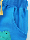 Cartoon Dinosaur Applique Shorts