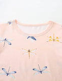 Dragonfly Print Short Sleeve T-Shirt and Shorts Set