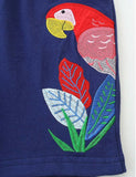 Parrot Embroidered Cotton Shorts